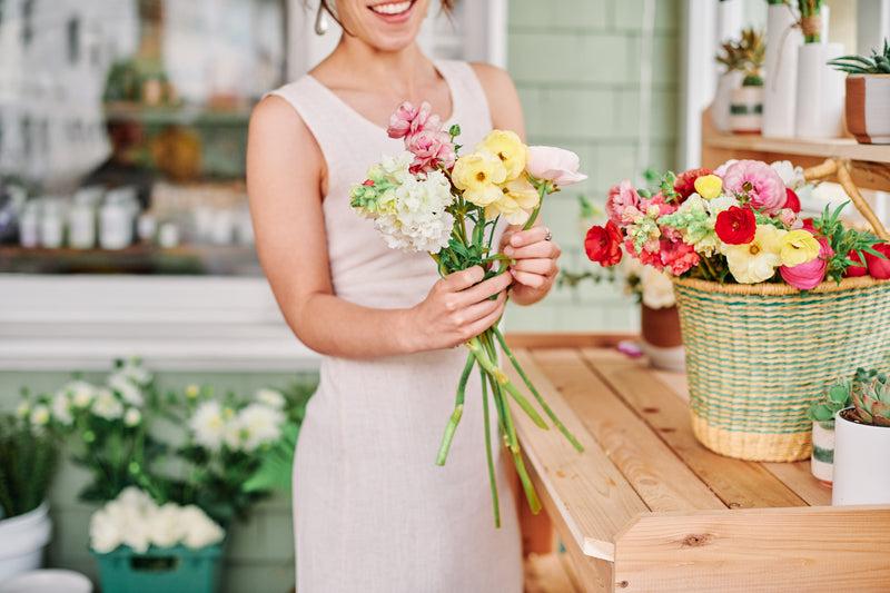 Florist arrangement fresh local flowers in Santa Barbara